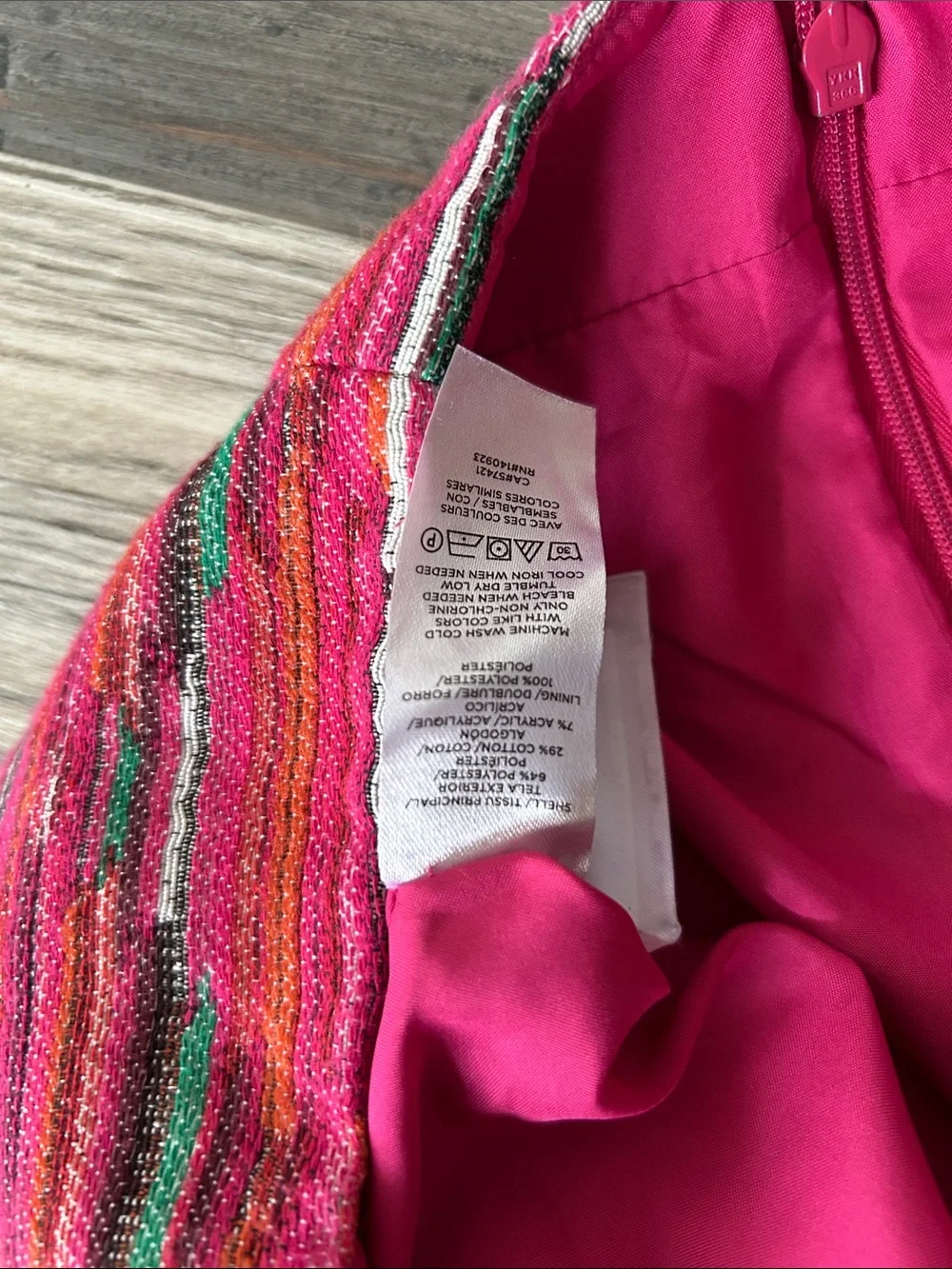 LOFT Fuchsia Multi-Stripe Patterned Mini Skirt Sz 4 Summer Vacay Boho TC0273 - Picture 5 of 8